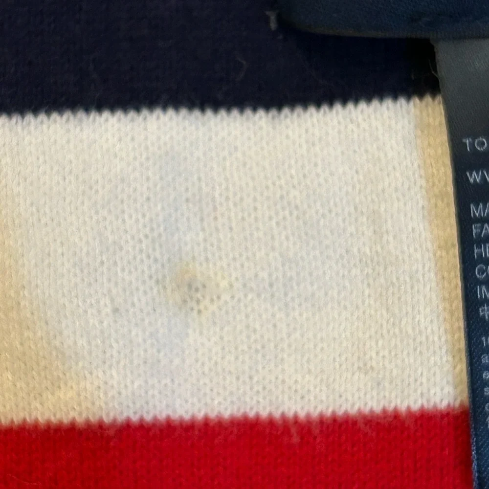 Tommy Hilfiger Bold Navy and Red Logo Scarf